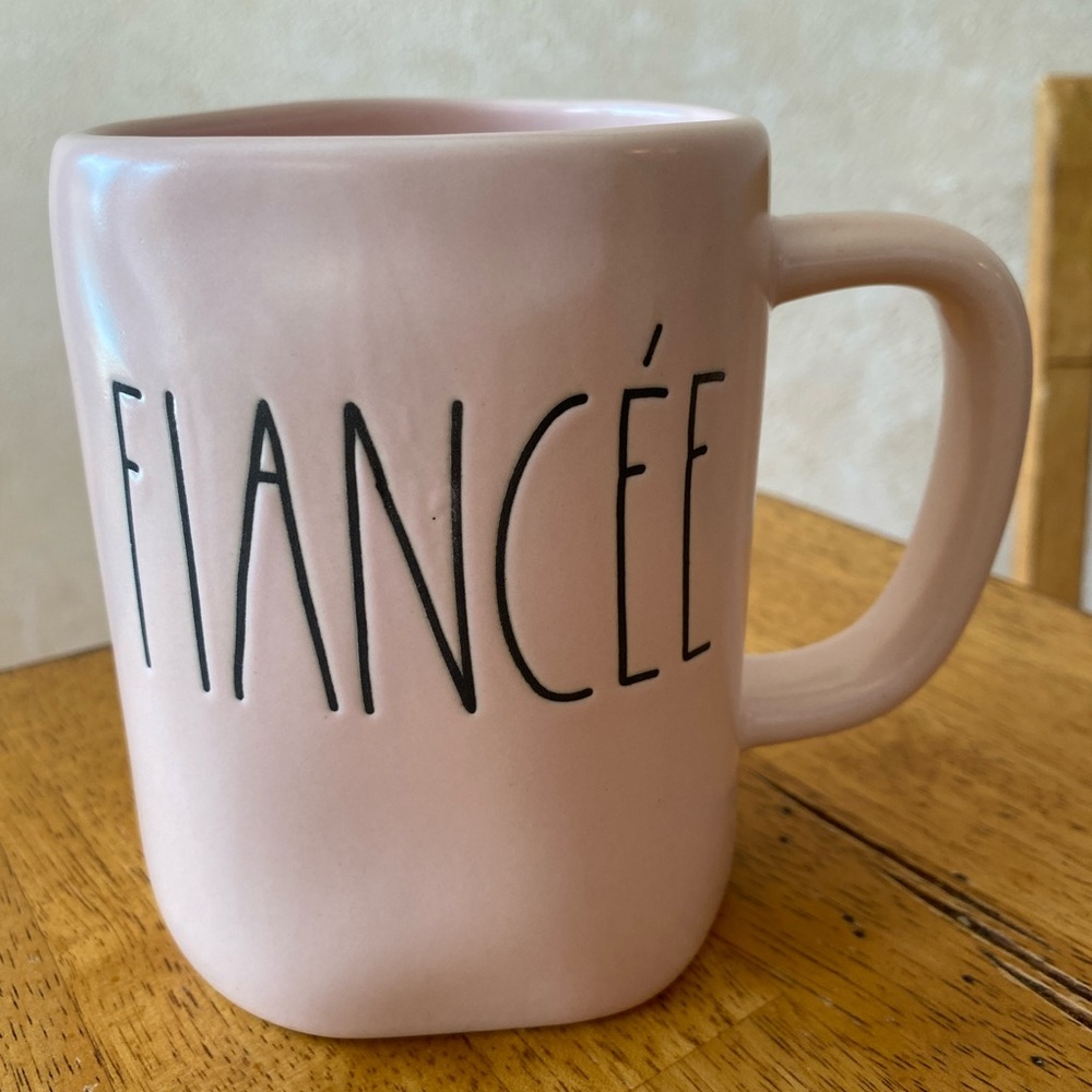 Rae Dunn FIANCÉE Pink Coffee Cup